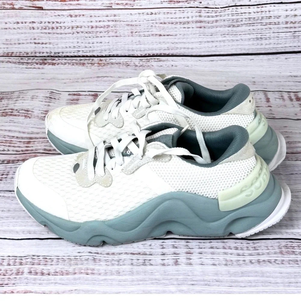 Sorel Kinetic Impact Lace Sneakers Sea Salt Sage Green NL4700-125 Womens 7.5 - Picture 4 of 8